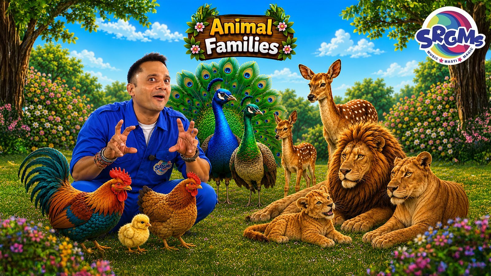 Animal Families for Kids | Guess Mummy, Daddy & Baby Names | SRGMs