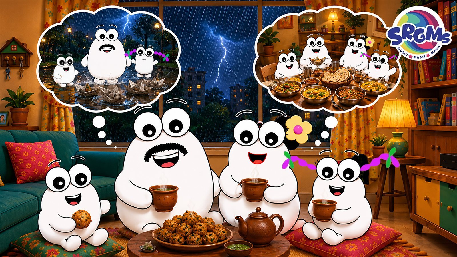 Fun Rain Day | Story for Kids - Fun ways to spend your Rainy Day | SRGMs