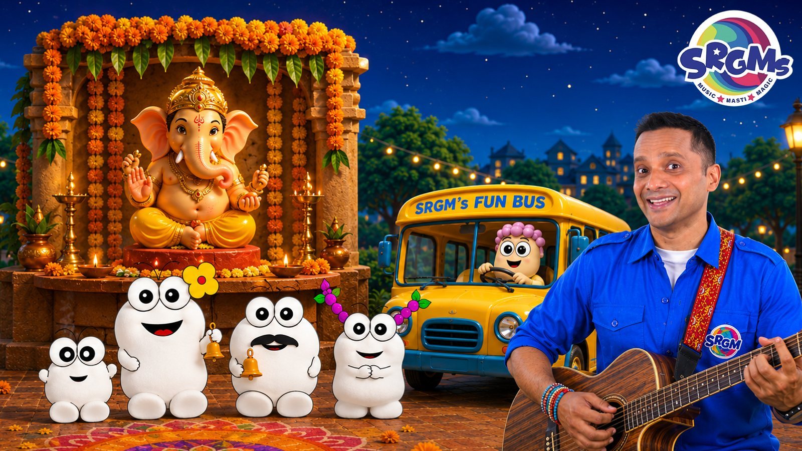Ganpati Story & Aarti for Kids | Songs, Rhymes & 30+ Min of Fun | SRGMs